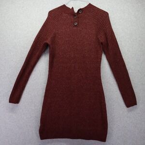 Abercrombie & Fitch Dress Womens Small Sweater Knit Button Neck Red Long Sleeve
